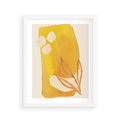 Plakat w ramie 40x50 - Kolorowe Marzenia - abstrakcyjna żółta plama, akwarela - rama biała
