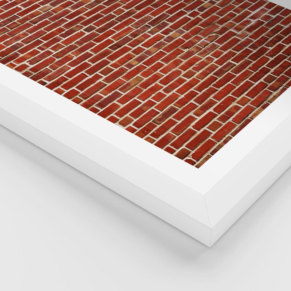 Plakat w ramie 40x50 - Mur z Cegieł - cegły, mur - rama biała