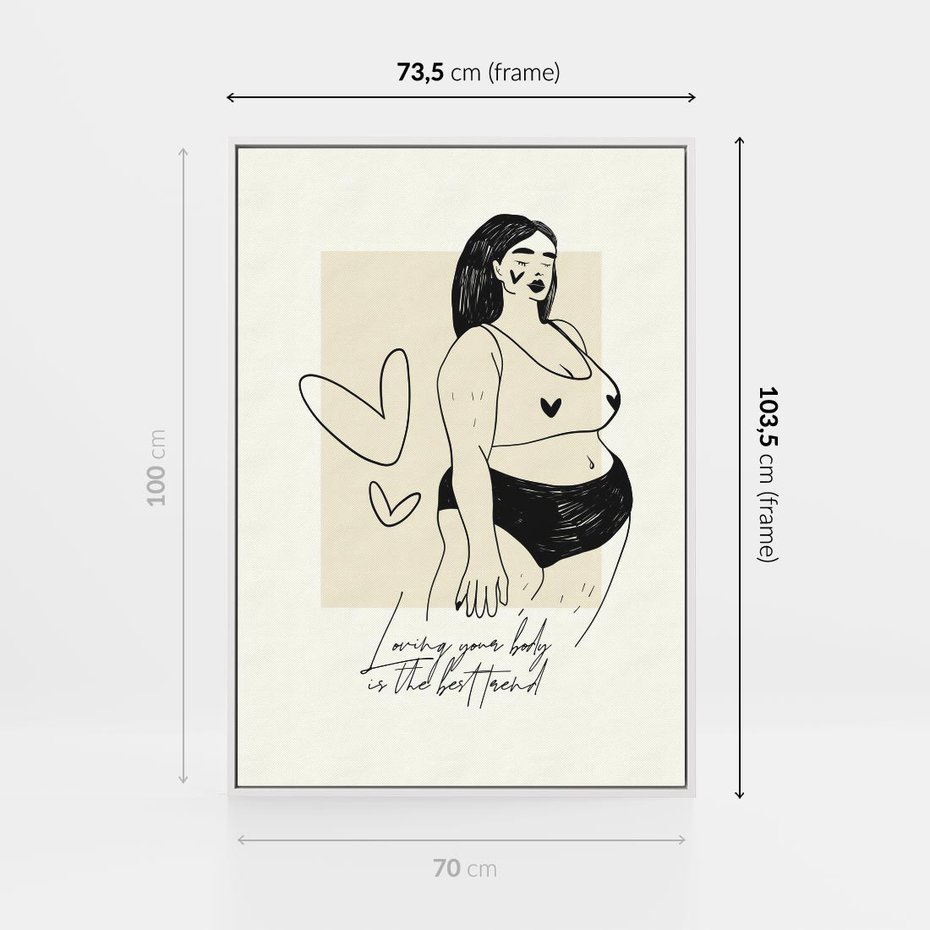 Obraz w ramie 70x100 - Moc to Ona - rysunek, sztuka nowoczesna - rama biała