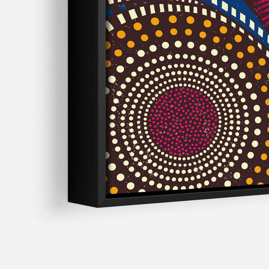 Obraz w ramie 100x70 - Energia Wzorców - enticzne wzory, kształty - rama czarna