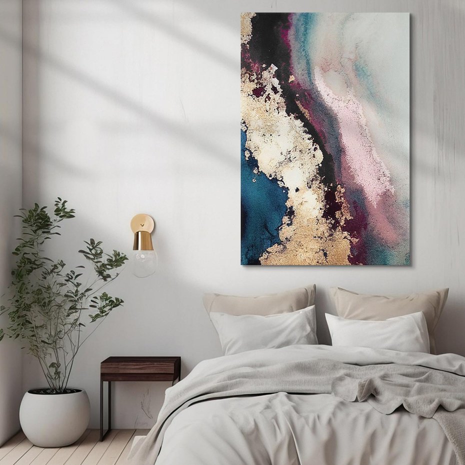 Obraz na płótnie 80x120 - Elegancki Impuls - abstrakcyjne plamy, rozlana farba