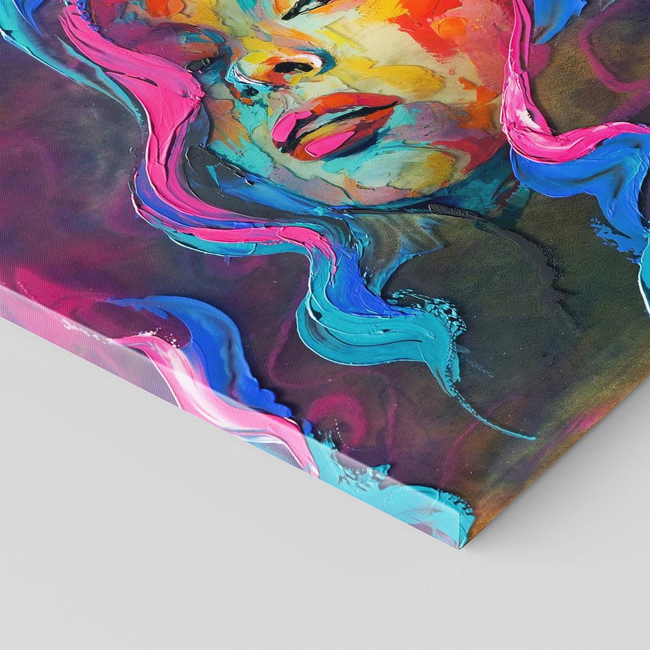 Obraz na płótnie 70x70 - Bujna Ekspresja - grafika komputerowa, przypomina obraz olejny