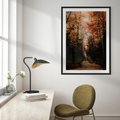 Plakat bez ramy 30x40 - Drzewa w Czerwonych Liściach - las, jesienny las