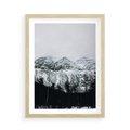 Plakat w ramie 50x70 - Zimowe Uroki Gór - góry ośnieżone, krajobraz górski - rama drewno