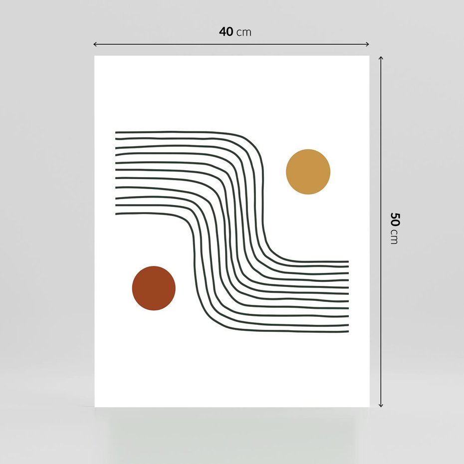 Plakat bez ramy 40x50 - Kontury Harmonii - nieregularne linie, koła