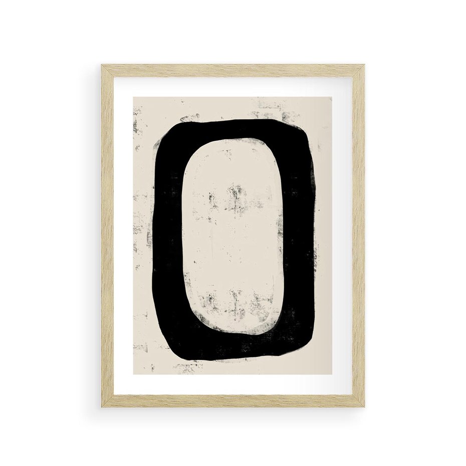 Plakat w ramie 30x40 - Wnętrza Kształtów - abstrakcja, minimalizm - rama drewno