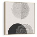 Obraz w ramie 50x50 - Przenikająca Rzeczywistość - abstrakcyjna kompozycja, okręgi i półokręgi - rama drewno