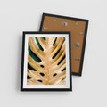 Plakat w ramie 40x50 - Piękno i Styl - złote, liście - rama czarna