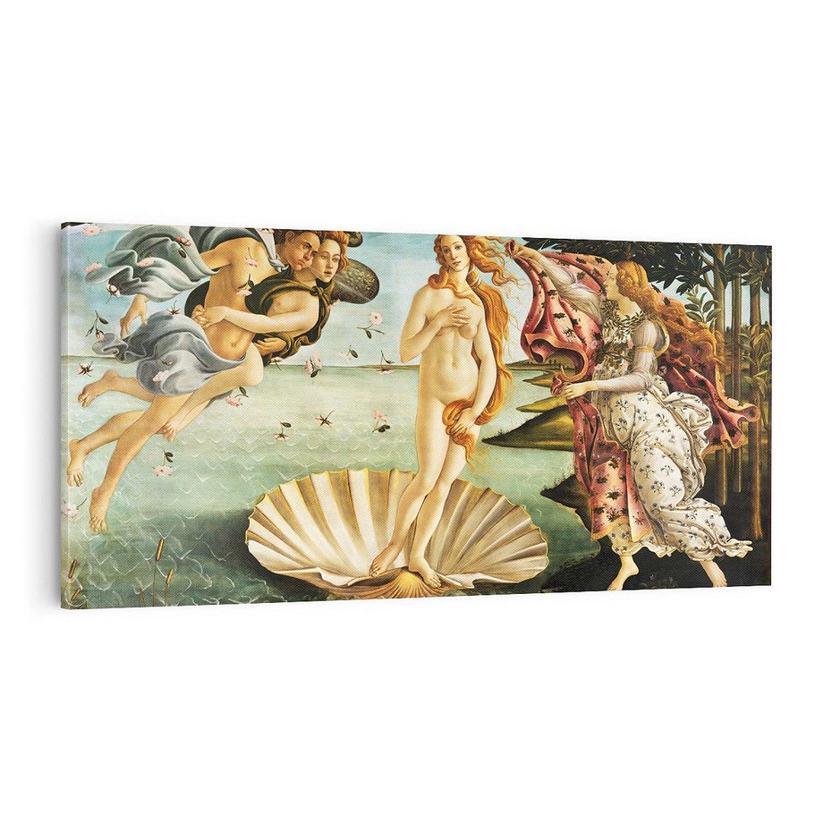 Obraz na płótnie 120x60 - "Narodziny Wenus" (1485), Sandro Botticelli - Reprodukcja - reprodukcja, obraz na płótnie