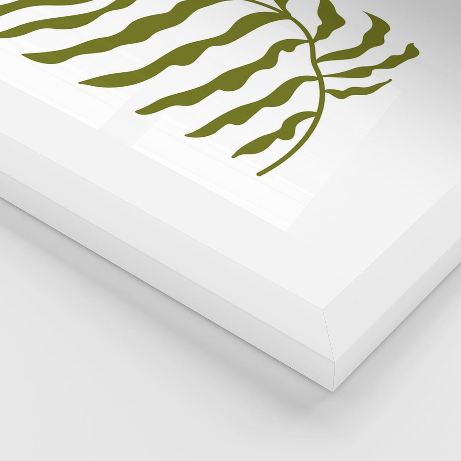 Plakat w ramie 50x70 - Rytmy Chaosu - roślina, gałązka - rama biała