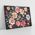 Obraz na płótnie 120x80 - Labirynty melancholii - akwarelowe, pastelowe kwiaty na czarnym tle