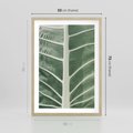 Plakat w ramie 50x70 - Zielone Wielkości: Zbliżenie Liścia - zbliżenie duz liść, jasna zieleń - rama drewno