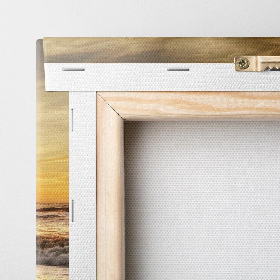 Obraz na płótnie 80x120 - Plaża Morza i Fale Zachodu Słońca - plaża, morze