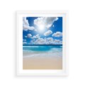 Plakat w ramie 40x50 - Wakacyjna plaża - plaża, wakacje - rama biała