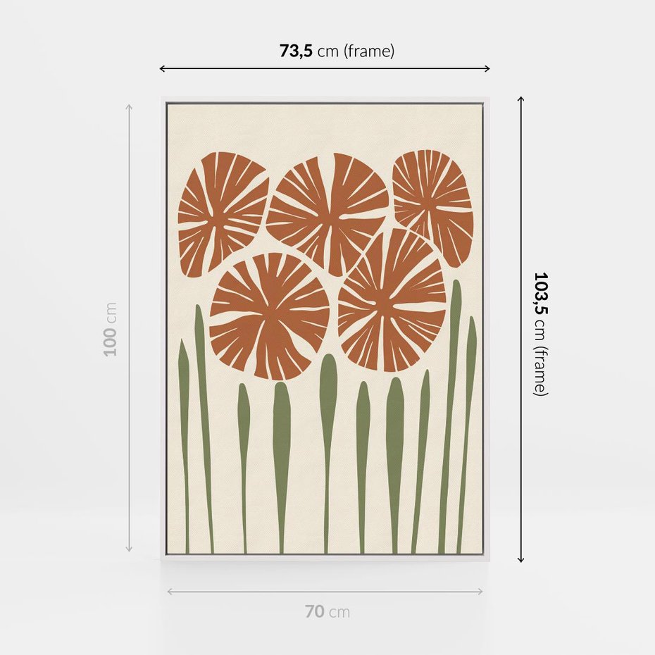 Obraz w ramie 70x100 - Akwarelowe Echa Przyrody - kwiaty, nowoczesny plakat - rama biała