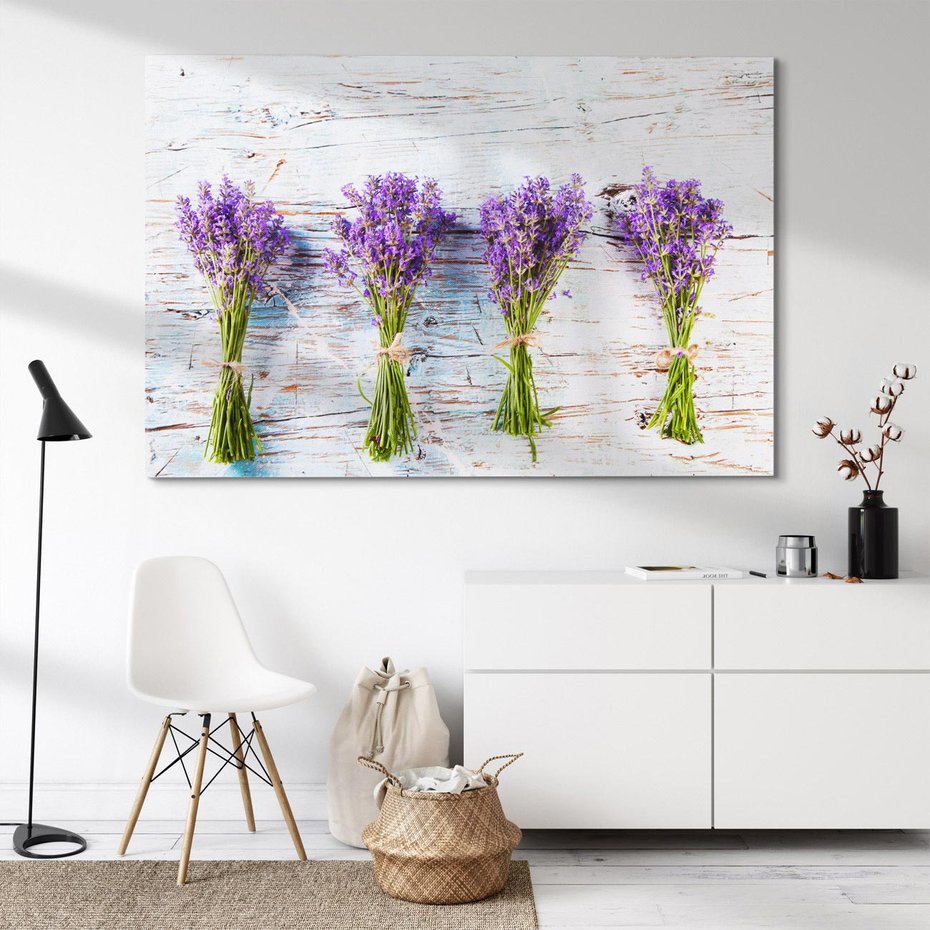 Obraz na płótnie 120x80 - Urok lawendowych pól - lawenda, kawiaty