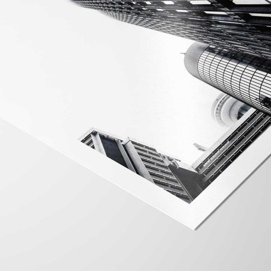 Plakat bez ramy 40x50 - Monochromatyczna Sceneria Wieżowców - architektura, wieżowce