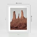 Plakat w ramie 40x50 - Surowość Pustyni - pustynia, kanion - rama biała