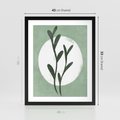 Plakat w ramie 40x50 - Kształty Zielonego Ukojenia - zielony plakat, roślinne motywy - rama czarna