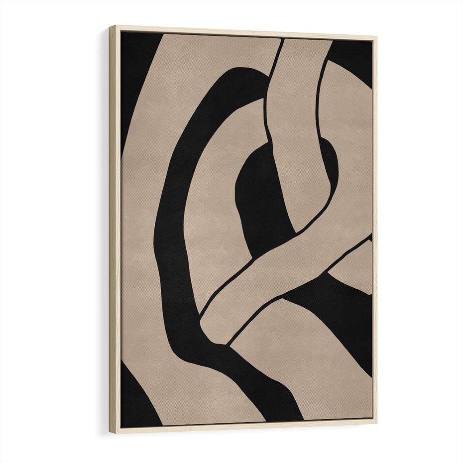 Obraz w ramie 70x100 - Obce Wariacje - abstrakcyjne linie, mroczny plakat - rama drewno