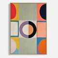 Obraz w ramie 50x70 - Taniec Kształtów Emocji - abstrakcyjne geometryczne kształty, olejny obraz - rama drewno