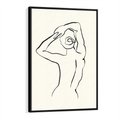 Obraz w ramie 70x100 - Tajemniczy Rytm - kobieta, posąg - rama czarna