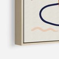 Obraz w ramie 70x100 - Mgnienie Oka - abstrakcja w stylu picasso, beżowe tło - rama drewno