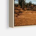 Obraz w ramie 50x50 - Skarby Pustynnego Kanionu - pustynia, kaktusy - rama drewno