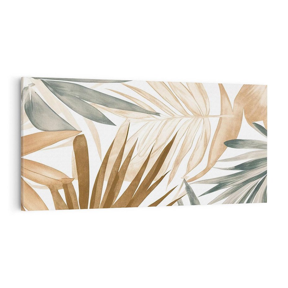 Obraz na płótnie 100x50 - Liście w Akwareli - akwarela, malowane liście