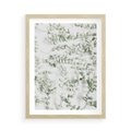 Plakat w ramie 50x70 - Delikatność Zieleni - zielone gałązki, listki - rama drewno