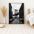 Obraz w ramie 70x100 - Ikona Miasta - Nowy Jork, most - rama czarna