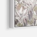 Obraz w ramie 120x80 - Pejzaże zatajonej duszy - połączenie tekstur, roślinne motywy - rama biała