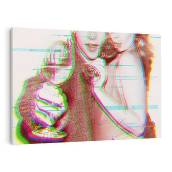 Obraz na płótnie 100x70 - Zakochani na Kliszy - zdjecie, stara prześwietlona klisza