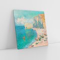 Obraz na płótnie 80x80 - "The Beach and the Falaise d'Amont" (1885) Claude Monet - Reprodukcja - reprodukcja, obraz na płótnie