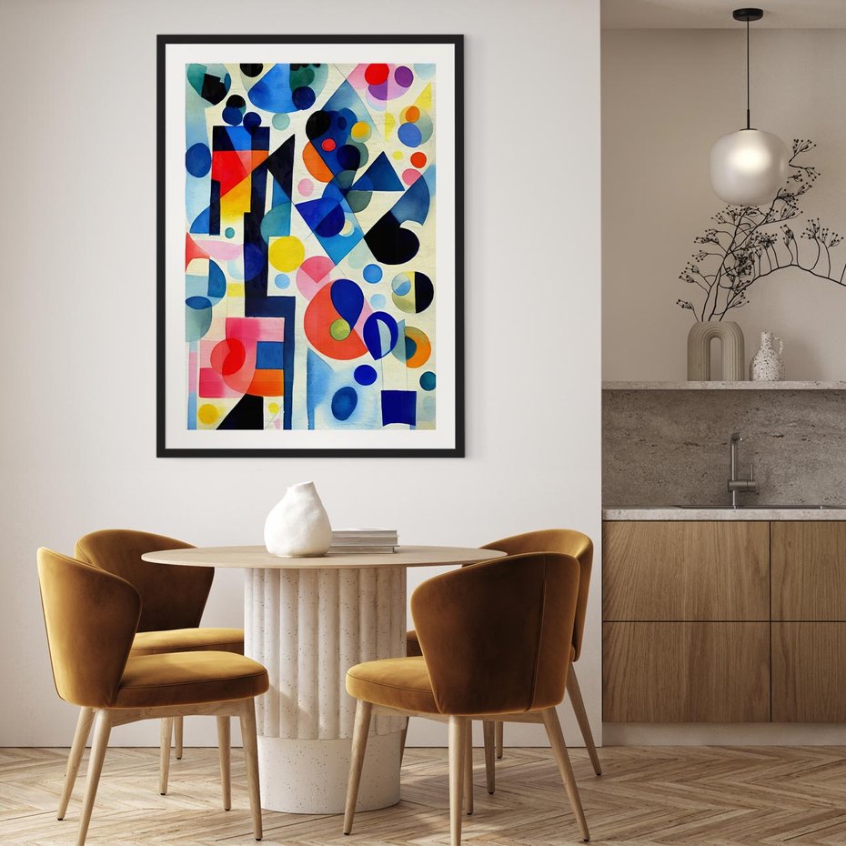 Plakat bez ramy 21x30 - Księga Akwarelowych Przeniknięć - abstrakcyjny obraz, różne kolorowe kształty