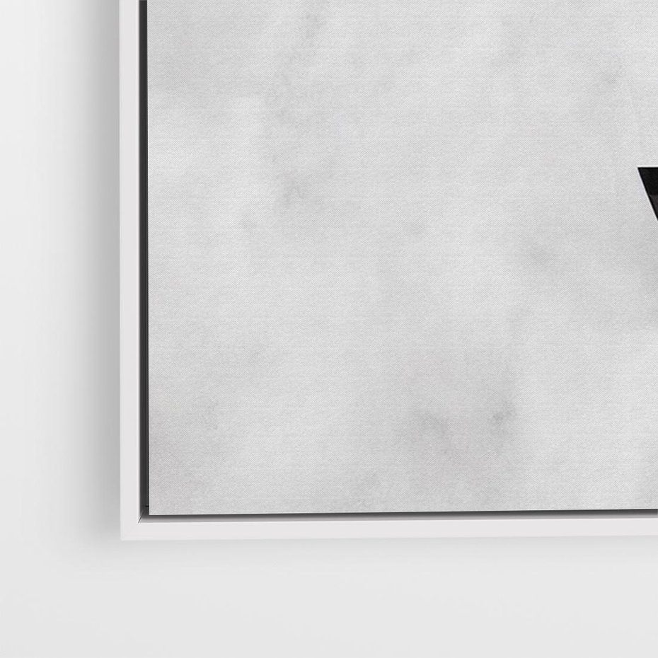 Obraz w ramie 70x50 - Biało-Czarne Formy - nowoczesna geometria, koło - rama biała