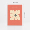 Obraz w ramie 70x100 - Malowane Kolorowe Echa - minimalistyczna grafika, biały kwiat na różowym tle - rama biała