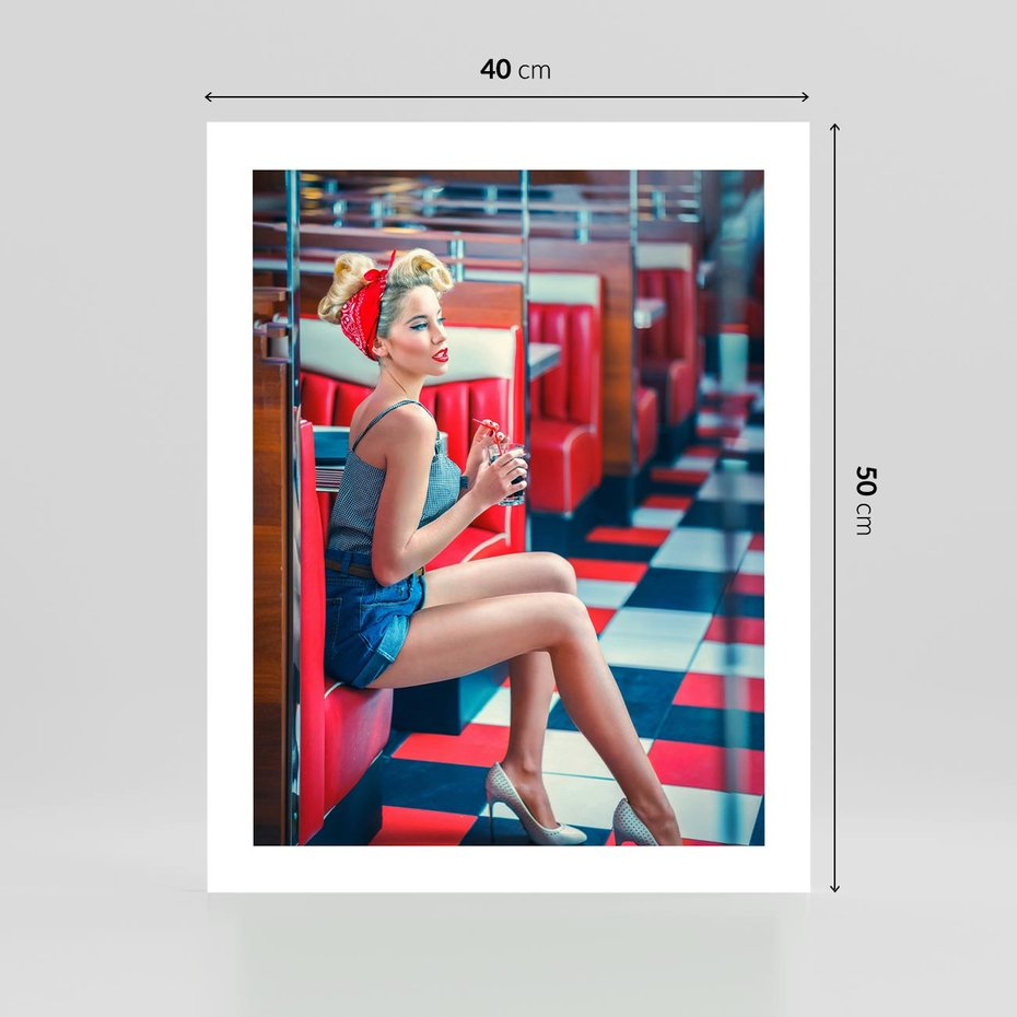 Plakat bez ramy 40x50 - Stylowa Elegancja - retro, pinup