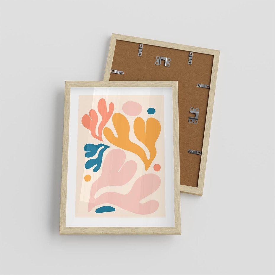 Plakat w ramie 30x40 - Granice Inspiracji - abstrakcyjne dziwne formy, nowoczesny plakat - rama drewno