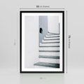Plakat w ramie 50x70 - Schody ku Urokowi Wyspy - schody, santorini - rama czarna