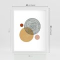 Plakat w ramie 40x50 - Wewnętrzne Formy - koła okręgi, abstrakcyjna nowoczesna sztuka - rama biała