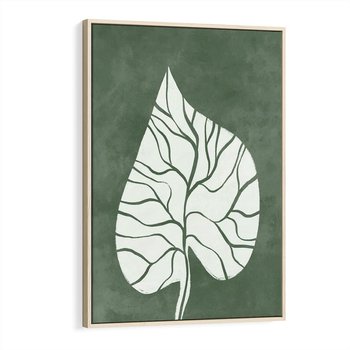 Obraz w ramie 50x70 - Migotliwe Wnętrze Zieleni - zielony plakat, roślinne motywy - rama drewno