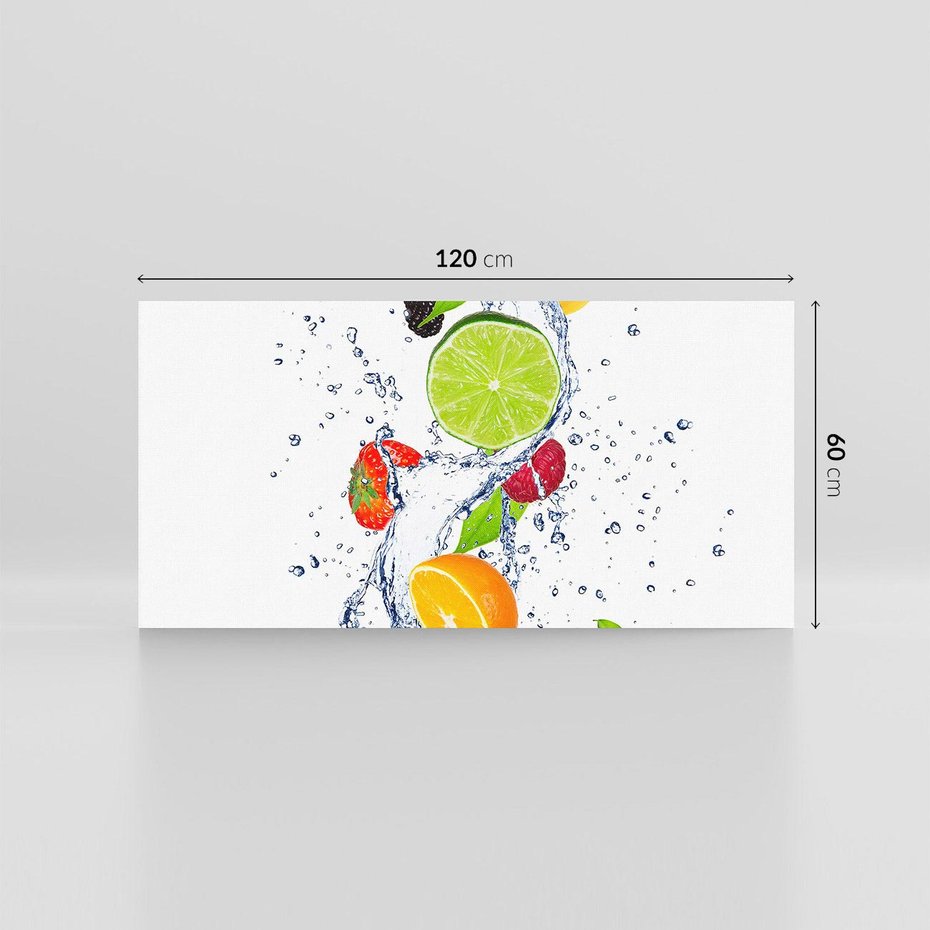 Obraz na płótnie 120x60 - Kulinarne Inspiracje - owoce, woda