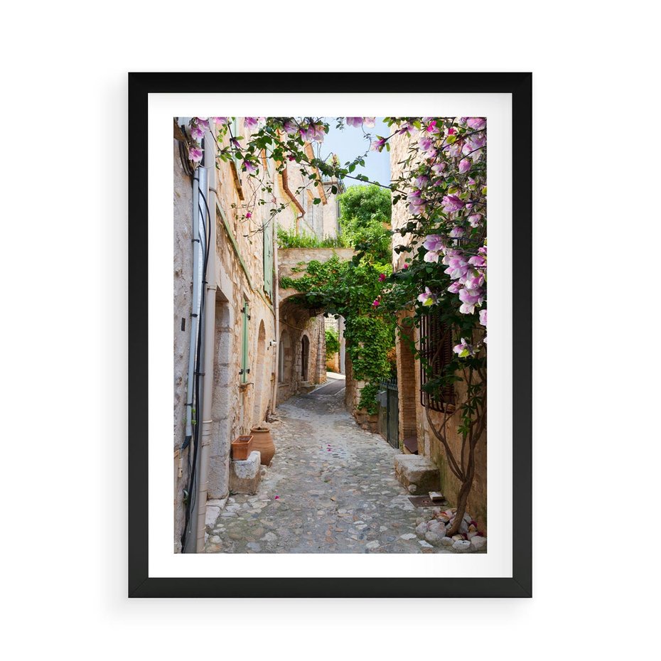 Plakat w ramie 50x70 - Ścieżka W Nieskończoność - uliczka, perspektywa - rama czarna