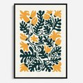 Obraz w ramie 50x70 - Impulsy Kreatywności - abstrakcyjne żółte kwiaty, kompozycja - rama czarna