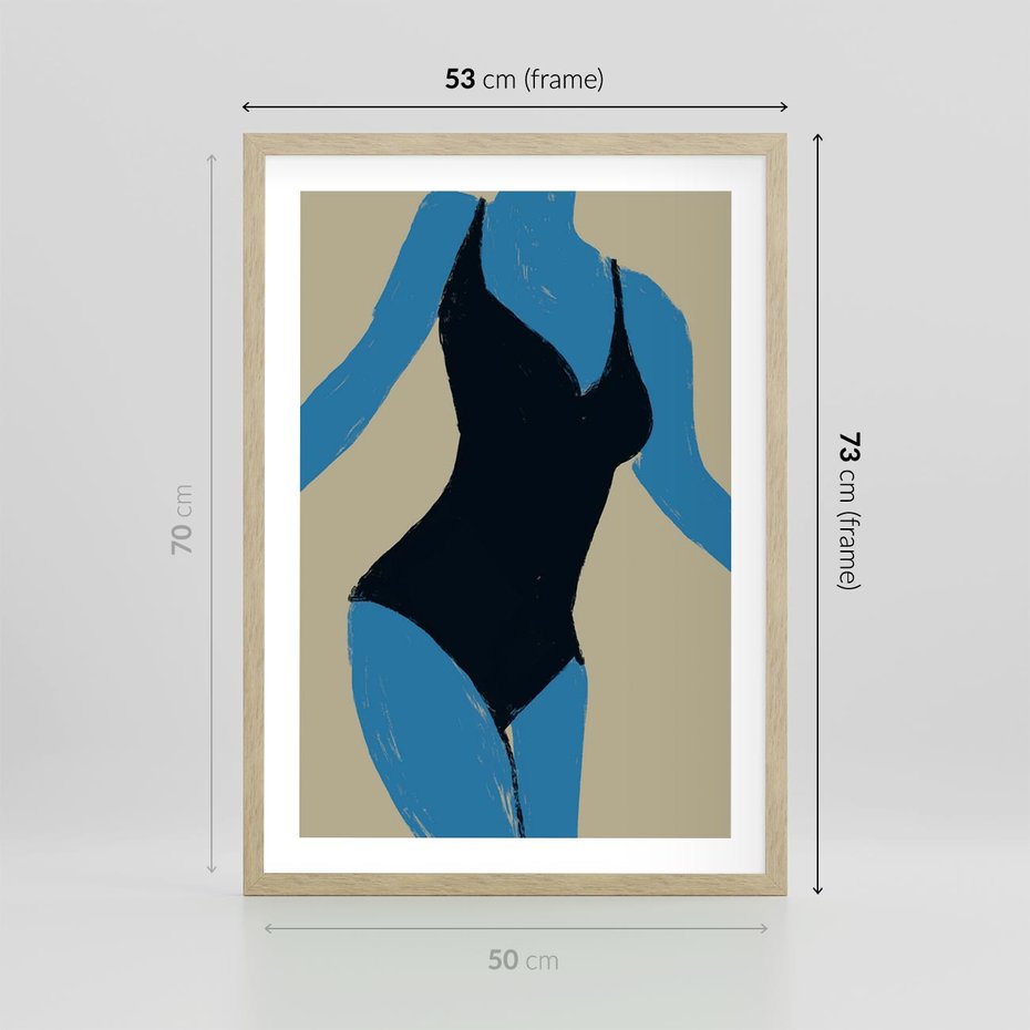 Plakat w ramie 50x70 - Zaklęta Kompozycja - abstrakcyjny plakat, nowoczesna sztuka - rama drewno