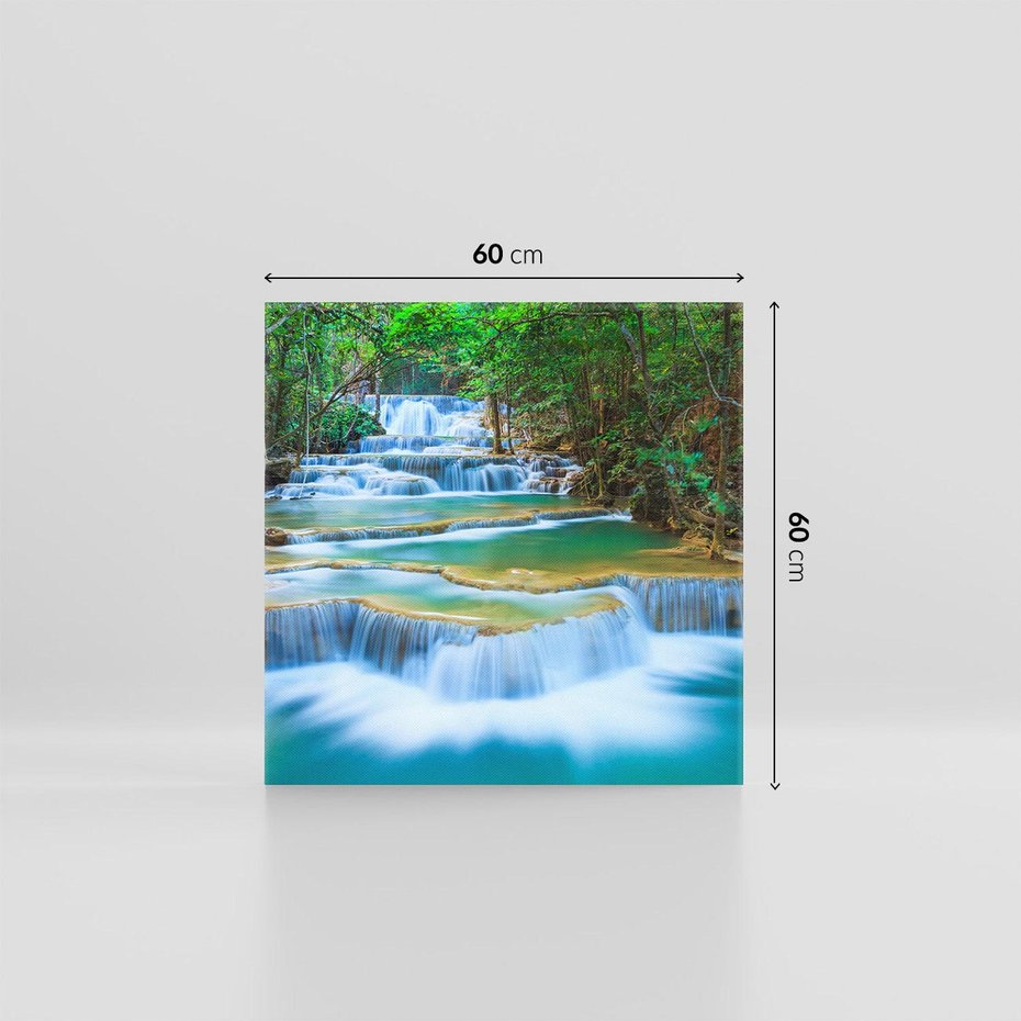 Obraz na płótnie 60x60 - Magia tajlandzkich wodospadów - wodospady, Tajlandia