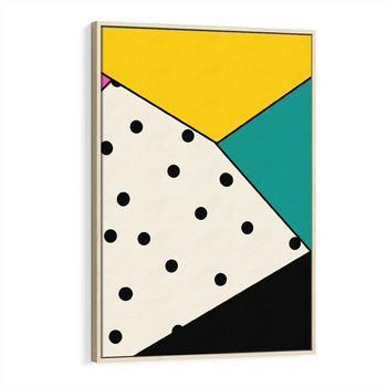 Obraz w ramie 50x70 - Wesołe Geometryczne Kształty - geometryczne kształty, abstrakcja - rama drewno