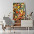 Obraz w ramie 50x70 - Księga Surrealnych Wyobrażeń - abstrakcyjny obraz owoców, jak picasso - rama czarna