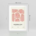 Plakat w ramie 50x70 - Nowoczesna Miłość - nowoczesna grafika, pastelowe kolory - rama biała